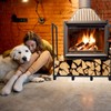 Doppy Firewood Rack Stand,4ft Firewood Rack Outdoor Indoor Firewood Rack