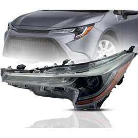 Headlamp Assembly Replacement For Toyota 2020 2021 2022 Corolla L/LE LED with Bulb Left/Driver Side TO2502286, 81150-02S30 DOT/SAE