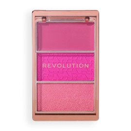 Revolution, Blush Icon Palette, Cream & Pressed Powder Blusher, Highly Pigmented, Face Palette, Vegan & Cruelty-Free, 3 Shades, Hot Pink Flag