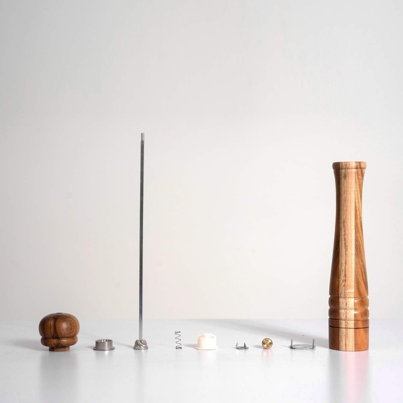 DeroTeno Pepper Mill, Pepper Grinder with Adjustable Stainless Steel Grinder,