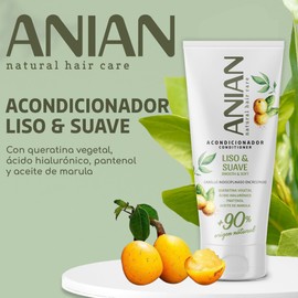 ANIAN Smooth and Soft Conditioner 250ml for Disciplined and Frizzy Hair, Shine and Moisture for Hair, with Marula Oil, Vegetable Keratin and Hyaluronic Acid