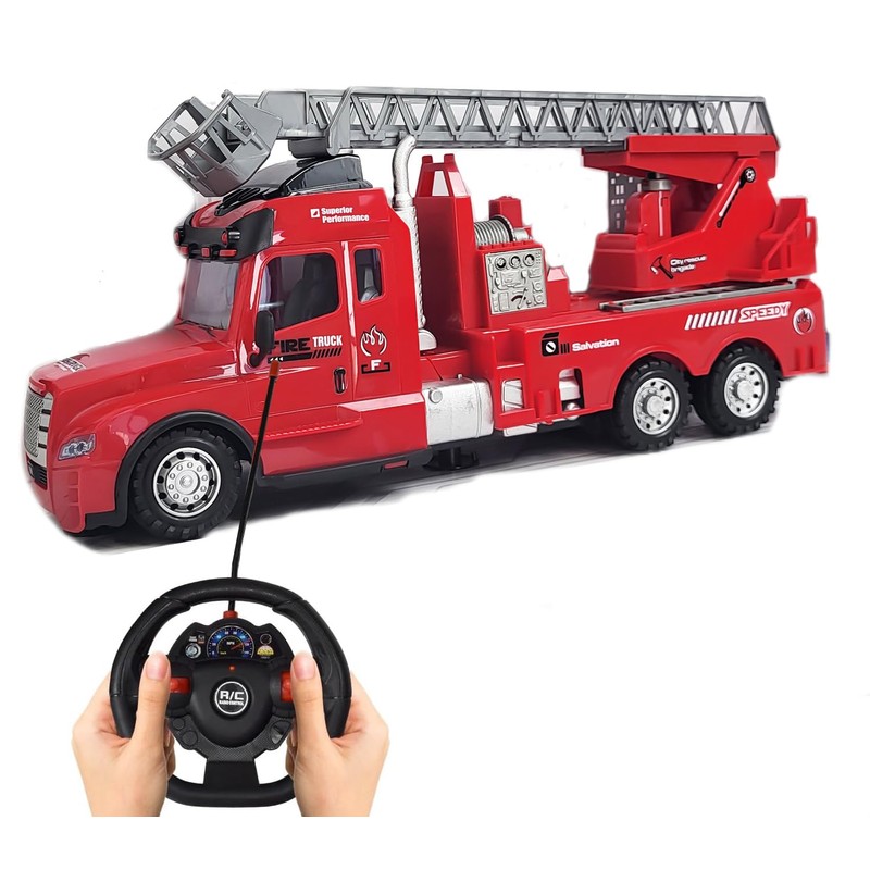 WonderfulGiftShop Remote Control Firetruck for Boys RC Fire Truck for