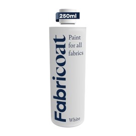 Fabricoat - Fabric Paint for Furniture - 8.5oz / 250ml White - Restore or Change the Color of Couches, Chairs, Upholstery, Soft Furnishings, Car Interiors, Clothing, & Footwear