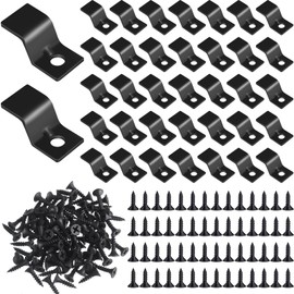 Ferraycle 200 Sets Table Top Fasteners with Screws Metal Z Clips for Table Tops Heavy Duty Z Connectors Solid Steel with Screws for Desk Furniture (Black)