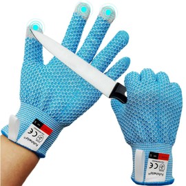 4 Pairs Cut Resistant Gloves Level 5 Protection for Kitchen, Upgrade Food Grade Anti Cutting Gloves with Touch-screen for Meat Cutting, Mandolin Slicing, Durable, Breathable, Machine Washable