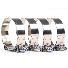 Generic 4PCS 1-1/4" 41mm - 46mm Stainless Steel T-Bolt Clamps Turbo Intake Intercooler Clamp (4Pcs 1.25inch)