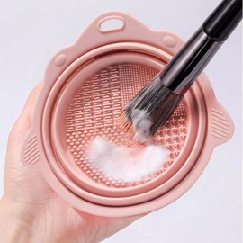 MR LION-Alfombrilla de limpieza para brochas de maquillaje, alfombrilla de silicona para limpieza de brochas de maquillaje, herramienta de lavado portátil, limpiador de brochas cosméticas con ventosa