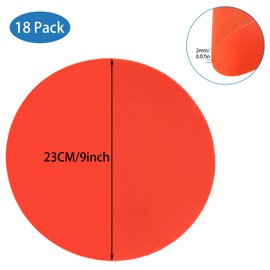 LOYORTY 18 PCS 9 Inch Poly Spot Markers with Bag, 6 Color Poly Vinyl Floor Spot Marker, Round Non Slip Rubber Floor Agility Dots for Gym Soccer Basketball Sports Games