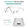 Eyekepper Titanium Rimless Round Circle Eyeglasses Silver，+0.00