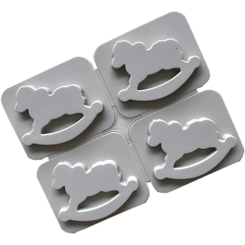 Moldes flexibles de silicona caballo balancín – Set de 4