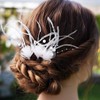 CASDRE Pearl Wedding Hair Pins Silver Feather Bridal Hair Pieces