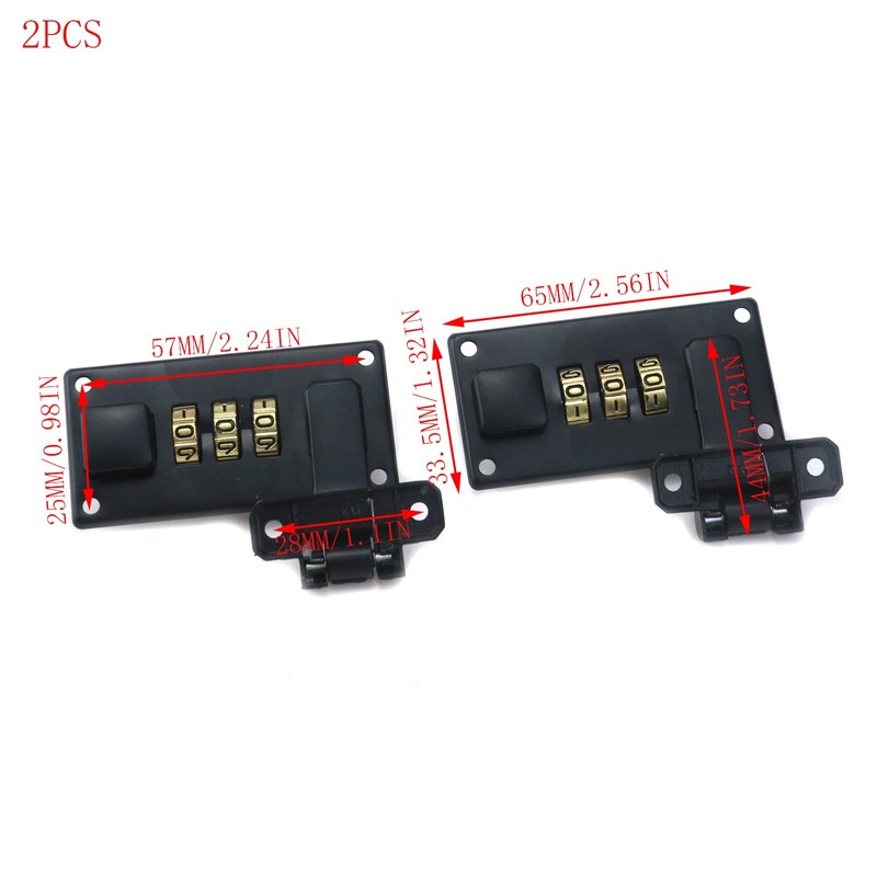 Mewutal 2PCS Luggage Suitcase Combination Lock 3 Digit Combination Password
