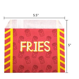 ZEAYEA 500 Pack French Fry Bag, 5.5 × 5 inch Grease Resistant Snack Bag, Serving Bag for French Fries, Cookies, Fried Food, Disposable Hash Brown Fries Bag for Outdoor Entertaining, Restaurant, Party