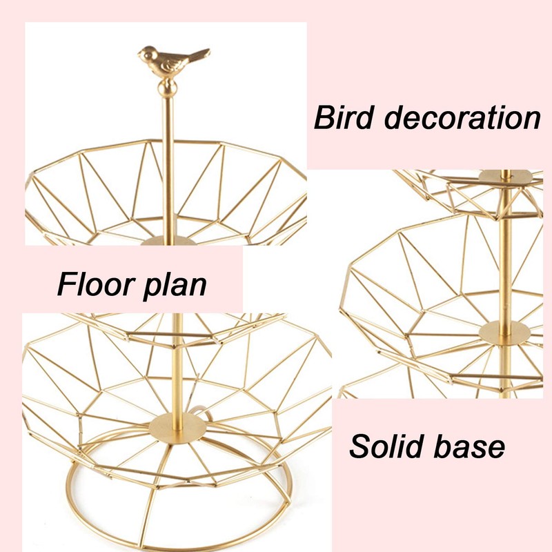 MINIDUO Wrought iron 3 Tier Fruit Tray Fruits Desserts Candy