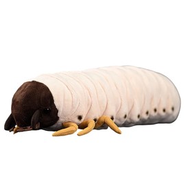 SYUSAMA 13.7'' Realistic Grub Worm Plush Stuffed Animal Plush Insects Pillow Toy Animals Dolls for Birthday Kids Gifts Home Decor