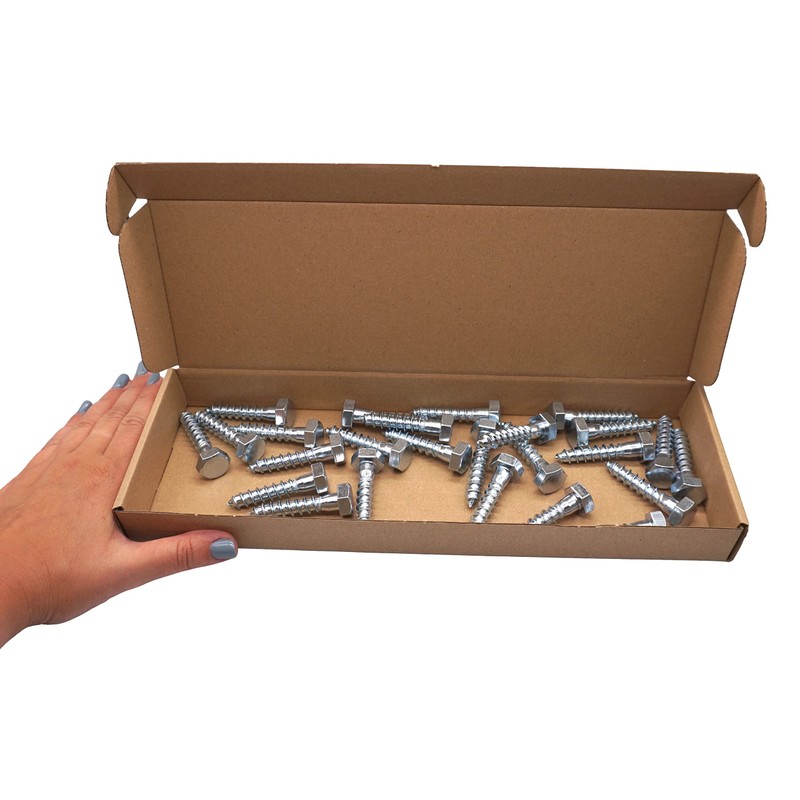 SKIR'CO (Pack of 25) DIN 571 Galvanised Steel Hex Head
