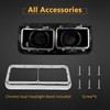 Headlight Housing Base with Chrome Dual Headlight Bezel Fit For