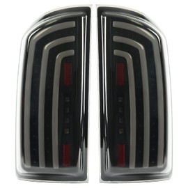HECASA LED Tail Light Compatible with 2007-2008 Dodge Ram 1500 2007-2009 Dodge Ram 2500 3500 LED Tube Bar Rear Signal Brake Lamp Taillights Smoke Lens Black Housing Left & Right