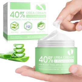 Urea Cream 40 Percent for Feet Maximum Strength, Urea Cream for Feet, 40 Percent Urea Cream plus 2 Percent Salicylic Acid, Foot Cream Moisturizes, for Dry Cracked Heels