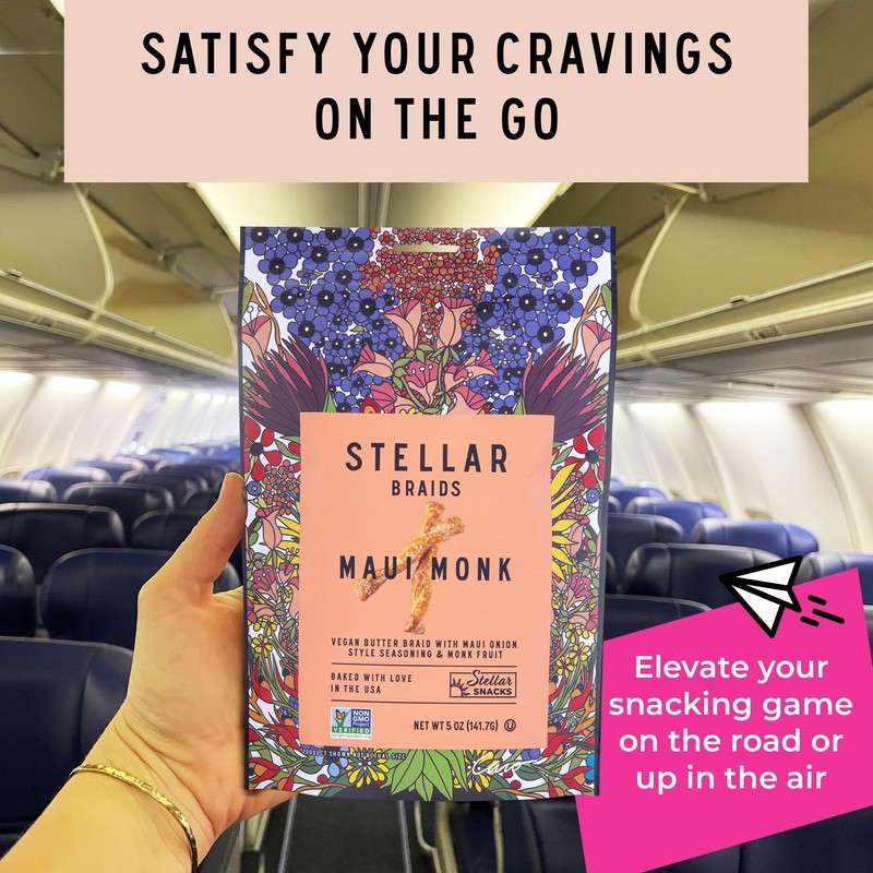 Stellar Snacks Pretzel Braids, Maui Monk Sweet Onion, 5 Oz