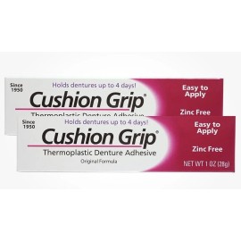 Cushion Grip Thermoplastic Denture Adhesive - 1 oz, Pack of 2