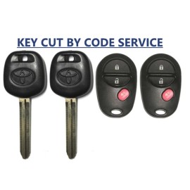 Toyota CUT BY CODE SERVICE + X2 Toyota Transponder Key 44D Dot + 3B Remote GQ43VT20T
