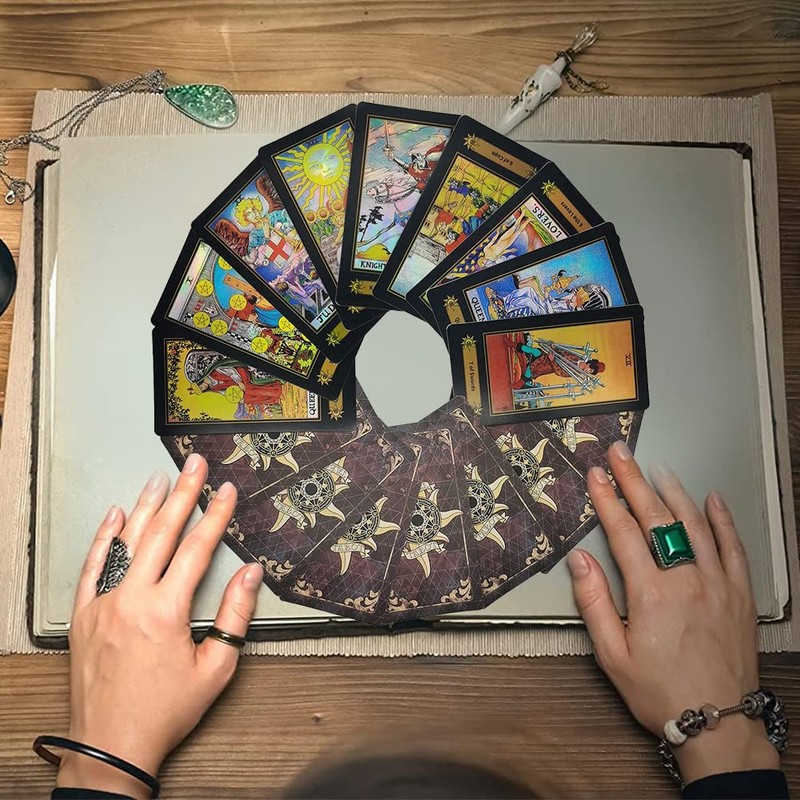 VOVOH Tarot Cards Deck, 78 Holographic Classic Tarot Cards with