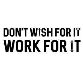 Quanyuchang Don't Wish For It Work For It Fitness Quote Wall Decals, Inspirational Gym Wall Sticker Wall Barbell Art Decor Wallpaper for Gymnasium Living Room Bedroom
