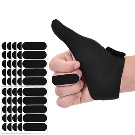 Artspherees Thumb Guard for Bowling, Bowling Glove with Finger Tape, Adjustable Thumb Glove, Protection Glove, Thumb Saver for Bowling Ball, Sports Glove, Left and Right (Black)