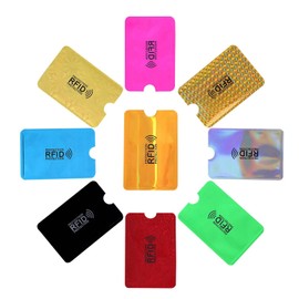 Bralucy ID Card Holder 8pcs Colorful Credit Card Protector RFID Card Case Plastic Card Protector Sleeves Soft Blocking Card Badge Holders for Women and Men