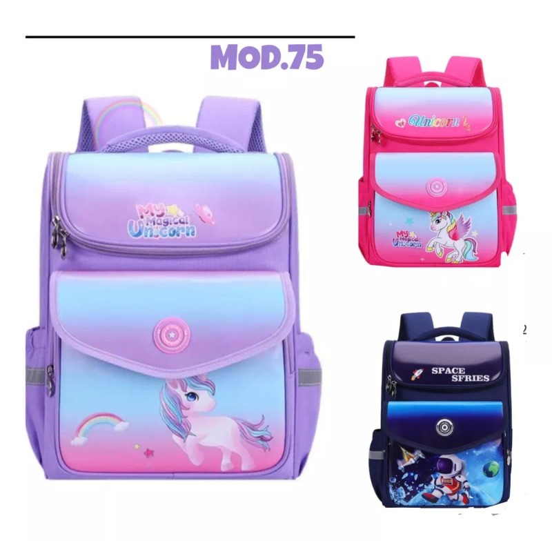 Mochila Escolar Para Primaria Juvenil Grande Doble Bolsa Al Frente