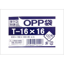 Moriyama Kasei OPP Bag with Tape, Transparent, T-16 x 16