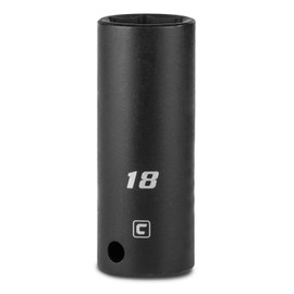 Capri Tools Deep Impact Socket, 3/8-Inch Drive, 6-Point, Metric (18 mm)