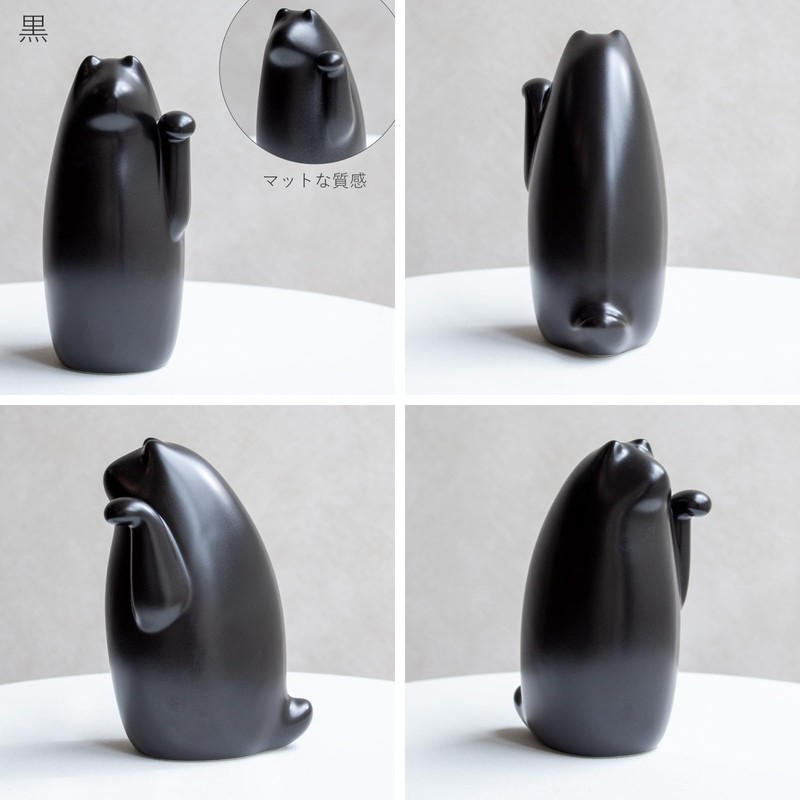 SETOMANEKI Maneki Neko Seto Ware Good Luck Figurine, Simple Interior