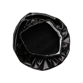 Stool Covers Round, Water Proof PU Leather Bar Stool Covers with Elastic and Slip Proof Bottom 12 Inch（No Filler,Black）