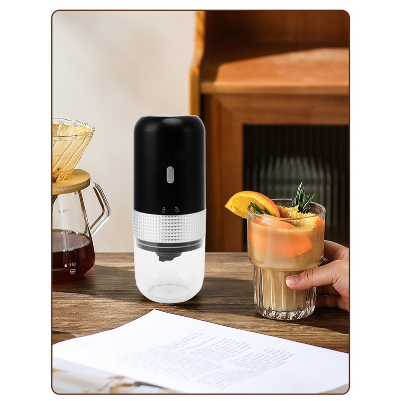Black Coffee Bean Grinder Dry Wet Dual Use 1500mAh Small