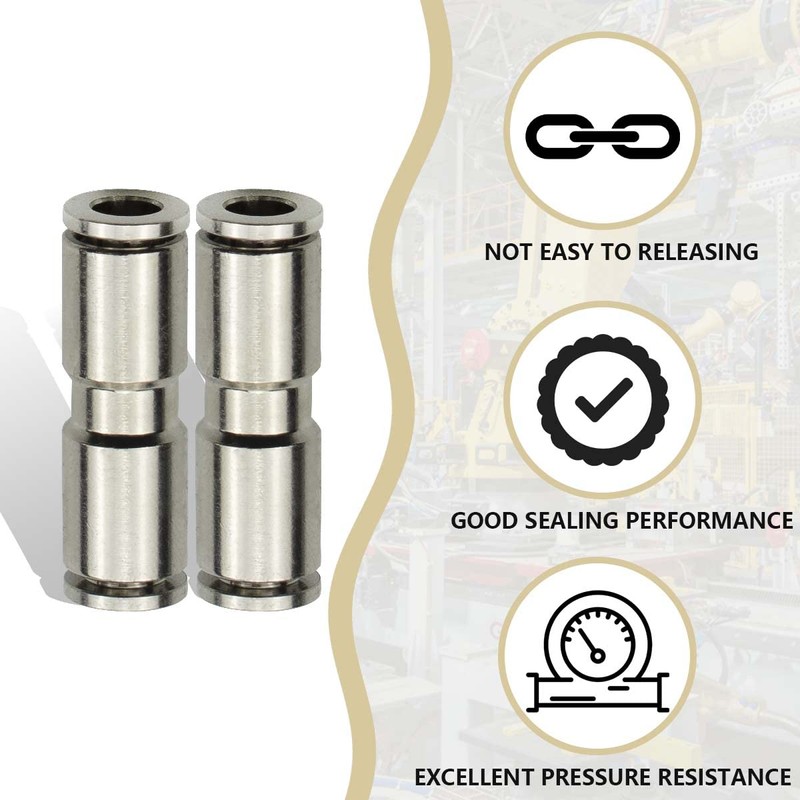Bwintech 3 Pcs 6mm Straight Push in Connect Pneumatic Fitting,2