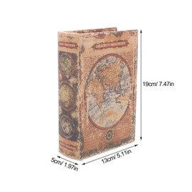 Cabilock Vintage Fake Book Box, Retro Book Jewellery Box, Jewellery Box in Book Shape, Open, Distressed Design, Perfect for Jewellery and Decoration