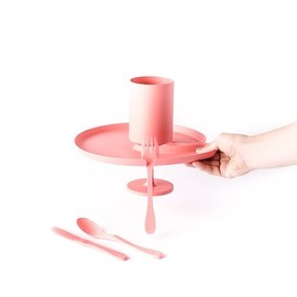 KNORK 5 Piece Set Ultimate Eco Favor Party Bundle, Coral