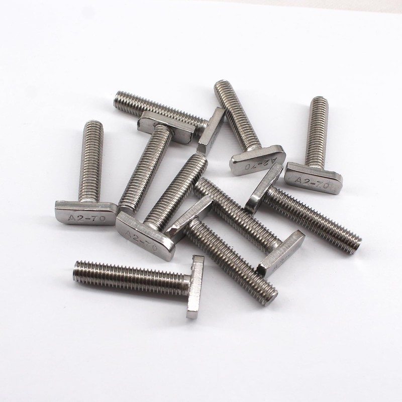 20Pcs M10x25 304 Stainless Steel T-Slot Bolt T-Shaped Bolt Screw