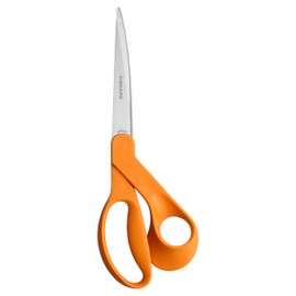 Fiskars 9-Inch Bent Dressmaker Shears, Orange, Stainless Steel Blades for Fabric Cutting, Ergonomic Handle for Comfort and Precision