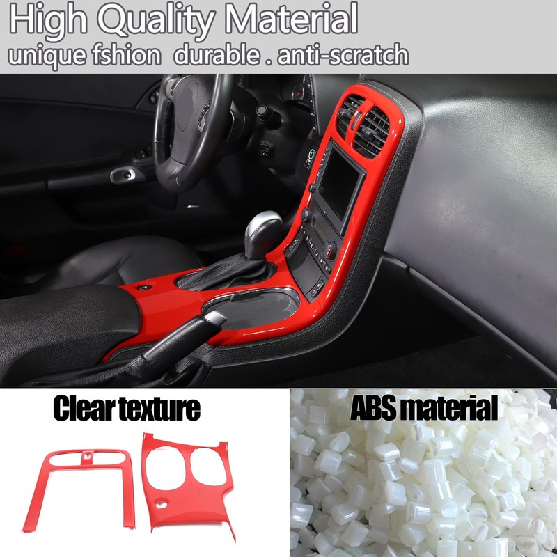 Moittellc Gear Shift Panel Trim Cover Compatible with Chevy Corvette