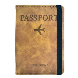 Passport Holder Cover Travel Wallet Organiser, Passport Case with RFID Blocking, PU Leather Travel Document Holder for Men & Women Travel Accessories (Brown)