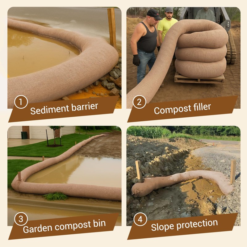 GliCraft 2 Pcs Empty Compost Filter Sock 8 Inch by