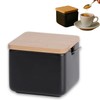 KOOK TIME Ceramic Sugar Bowl with Bamboo Spoon and Lid