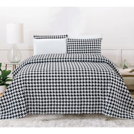 PREMIUS Luxurious Wrinkle-Free Microfiber Sheet Set, Combines Elegance & Comfort, Transform Your Sleep Space into a Serene & Stylish Oasis, Silky-Smooth Feel (Marigold - Houndstooth, Twin)