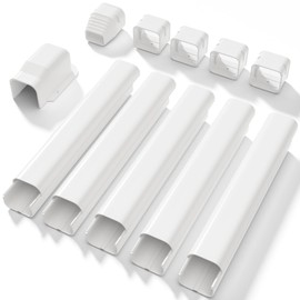 Kalkehay 3" W 7.5Ft L Mini Split Line Set Cover Air Conditioners PVC Decorative Lineset Cover Kit for Central AC, HAVC, Heat Pumps