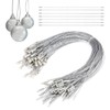 100Pcs Christmas Tree Ornament Hanger String Silver Ribbon with Snap