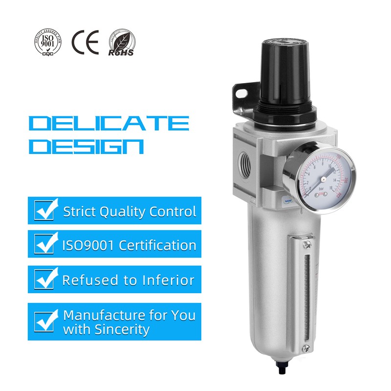 NANPU Industrial Grade Heavy Duty Particulate Filter & Air Regulator,