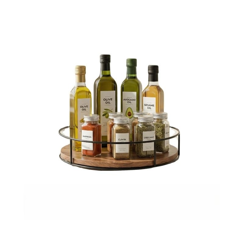 Spice Rack Rotatable, 23 cm Lazy Susan Turntable Organiser, Spice